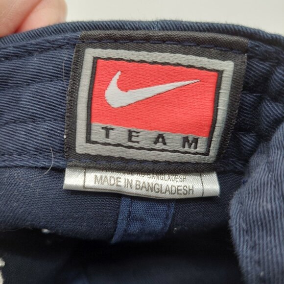 Nike Team Strapback Adjustable Hat Navy White Embroidered "Nike Hockey" - Picture 3 of 10